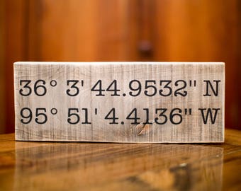 Wedding Day Gift | Wedding Gift | Latitude Longitude Sign | Gift For Her | GPS Coordinates | | Gift For Dad | Gift for Bride