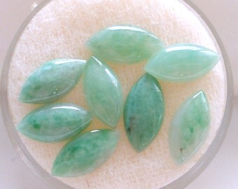 S A L E 50% Off!!! GREEN JADEITE JADE Marquise Cabochon (approx. 5x10mm)