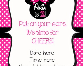 Oh Twodles Minnie Mouse Invitation - Minnie Mouse Birthday Invitation - Oh Twodles - Minnie Mouse Birthday - Digital File
