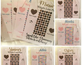 Personalised Weight Loss charts, wipeable, countdowns, magnetic, Quotes, Keep track of your weight loss