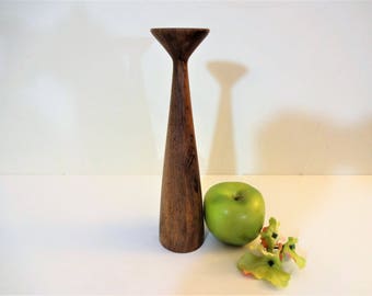 Mid Century Danish Modern Teak Candlestick - Mid Century Modern Turned Wood Candle Holders