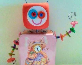Suzi Q N2 found object assemblage art bot