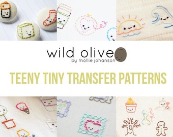 Teeny Tiny Iron-On Embroidery Pattern Transfers • 7 Pages • by Wild Olive