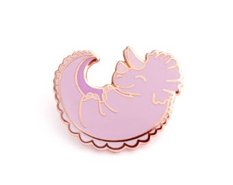 Triceratops Enamel Pin (dinosaur pin hard enamel pin lapel pin badge dinosaur pin enamel jewelry cute jewelry cloisonne backpack pin brooch)