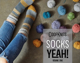 Socks Yeah, Rachel Coopey sock knitting pattern book, available with or without "Socks Yeah" sock yarn.