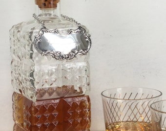 Vintage Glass Decanter / Vintage Pressed Glass Decanter