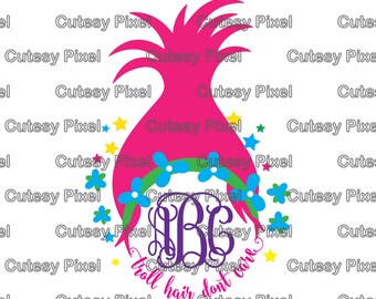 Troll Hair dont care Svg, troll hair svg, troll svg, cutting file, SVG, DXF, Cricut Design Space, Silhouette Studio,Digital Cut Files,