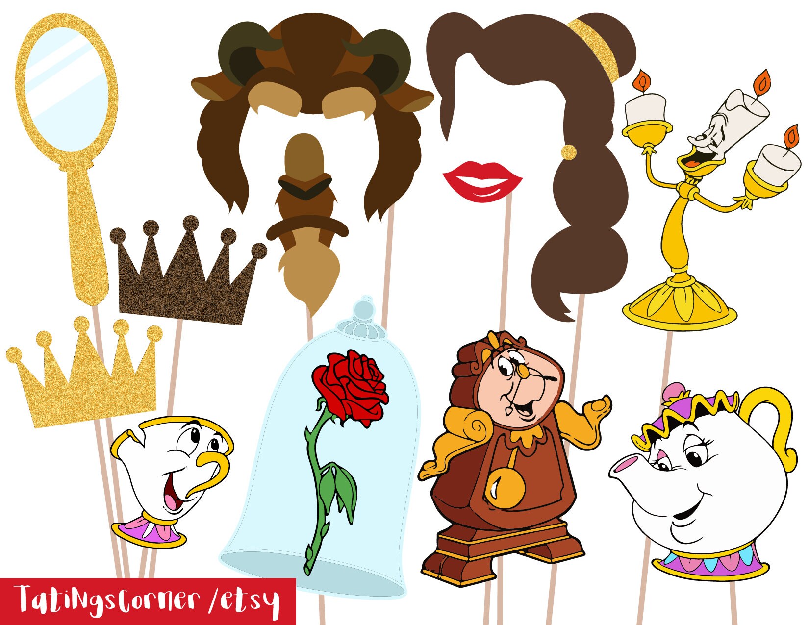 Beauty and the Beast Photo booth props Beauty and the beast