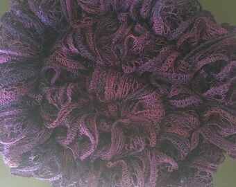 Purple ruffle scarf