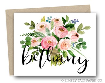 Personalized Stationary - Wedding Ask Card, Personalized note cards, Personalized Thank you Note, Bridesmaid Ask Card, Maid Of Honor Card