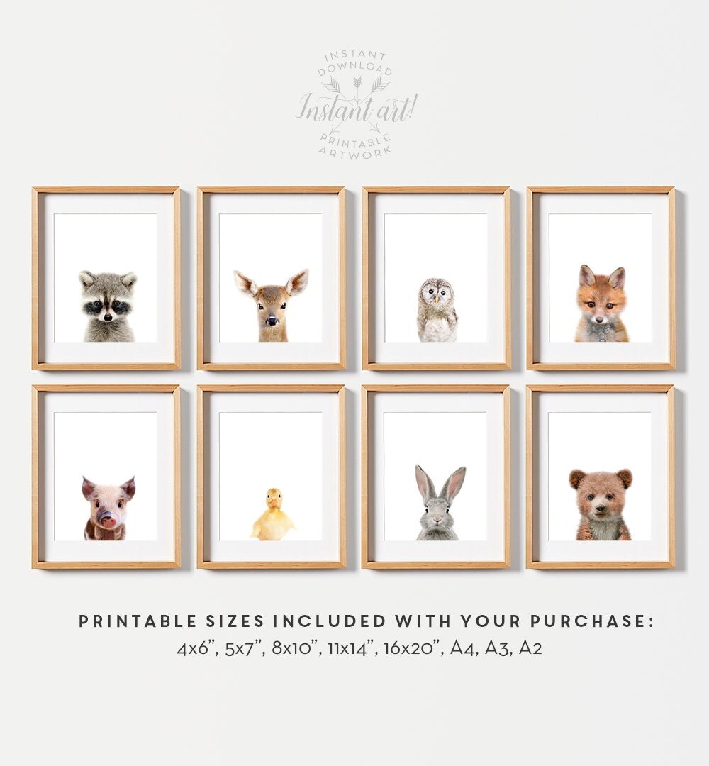 Woodland nursery decor Baby woodland animals by TheCrownPrints