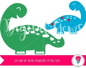 Dinosaur SVG / DXF Cutting Files For Cricut Design Space / Silhouette Studio & PNG Clipart, Digital Download, Commercial Use Ok