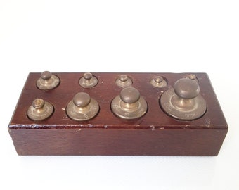 antique french scale weights dated 1802