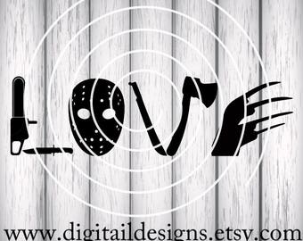 Horror Movie Love SVG - png - eps -dxf - fcm - ai - Cut file - Silhouette - Cricut - Horror Movie SVG - Love Horror - Horror Movie Cut File
