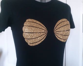 mermaid seashell bra shirt