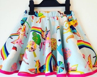 magical unicorns, unicorn skirt, girls twirly skirt, full circle skirts, kids clothes, princess, rainbows, girls skirts, rainbow, toddler
