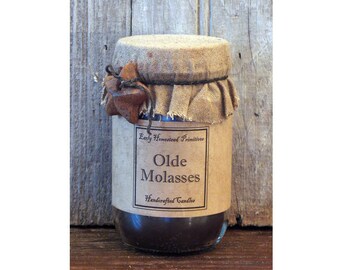 Primitive Candle, Country Candle, Rustic Candle, Olde Molasses Scented Jar Candle