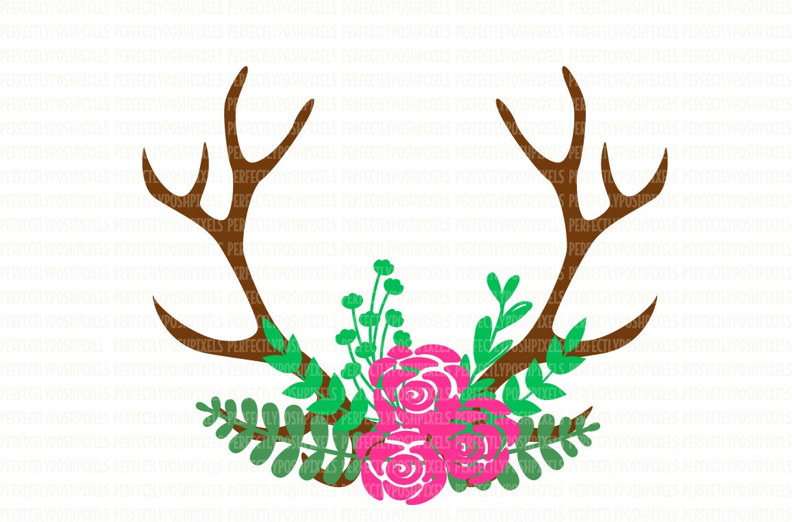 Free Free 293 Floral Deer Antler Svg SVG PNG EPS DXF File