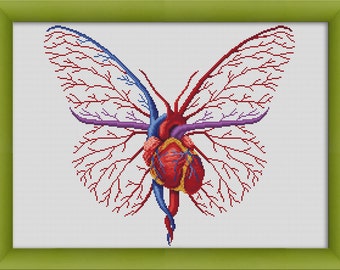 PDF Cross Stitch Pattern "Human Heart in Love" Instant Download