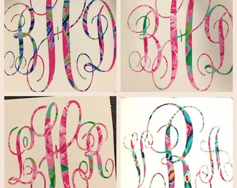 Lily Pulitzer Inspired Vinyl Monogram Decals