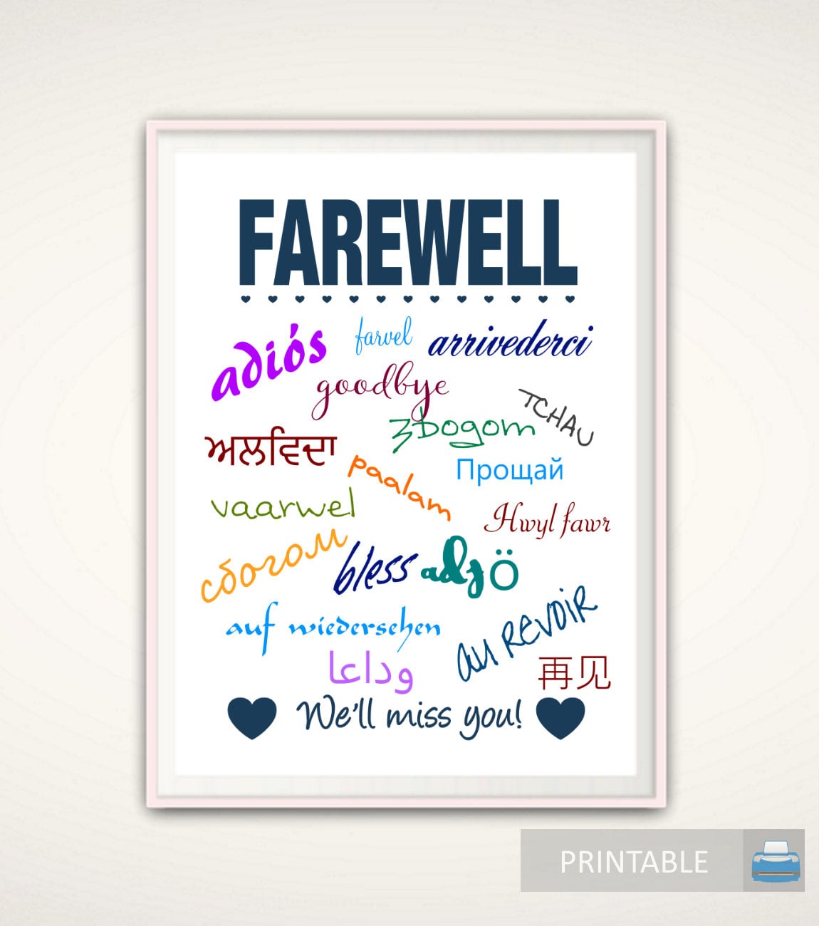 printable farewell card for colleague - holy spirit