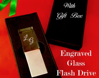 Flash Drive, Custom USB Drive, Personalized Flash Drive, USB Drive, Engraved USB Drive, Engraved Flash Drive, Custom Flash Drive, Glass, 8GB