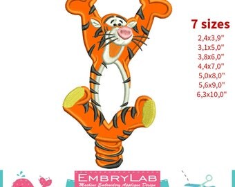 Applique Winnie The Pooh and Tigger. Machine Embroidery Applique Design. Instant Digital Download (17358)