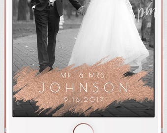 Rose Gold Foil Wedding Geofilter, Rose Gold Snapchat Geofilter, Snapchat Filter, Custom Geofilter, Rose Gold Foil Wedding Snapchat Filter