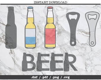 Beer bottle cut file,SVG, DXF, PNG, Cricut, Silhouette, cutting machine, clipart,vector graphic,beer drinker,bottle opener,liquor,glass