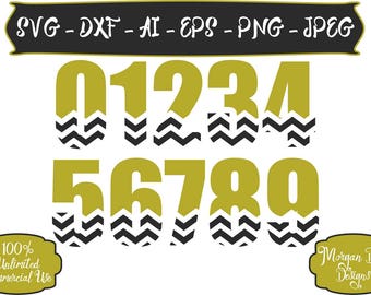 First Birthday SVG - Chevron Number SVG - Chevron Birthday SVG - Birthday Number svg - Files for Silhouette Studio/Cricut Design Space