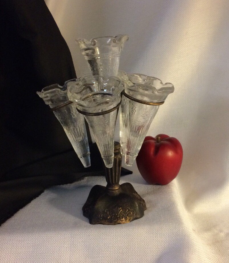 Vintage Epergne Centerpiece Flower Vase Flower Trumpet
