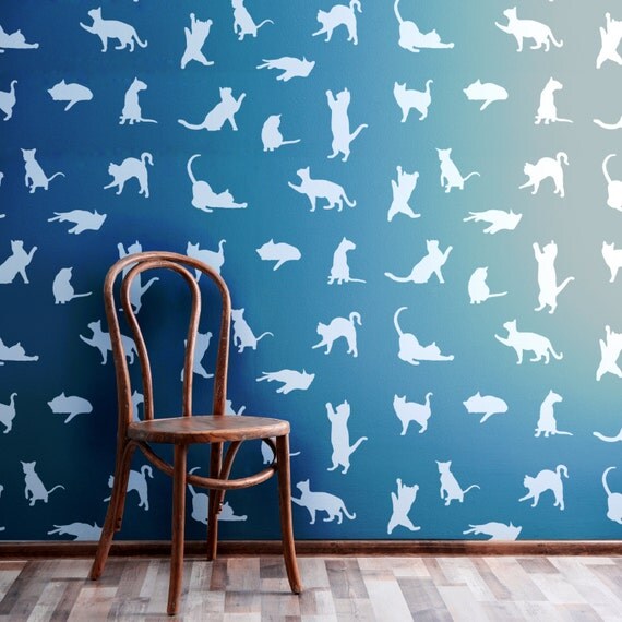 Cats Meow Allover Animal Wall Stencil