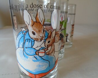 peter rabbit drinking glasses /tumblers x 3