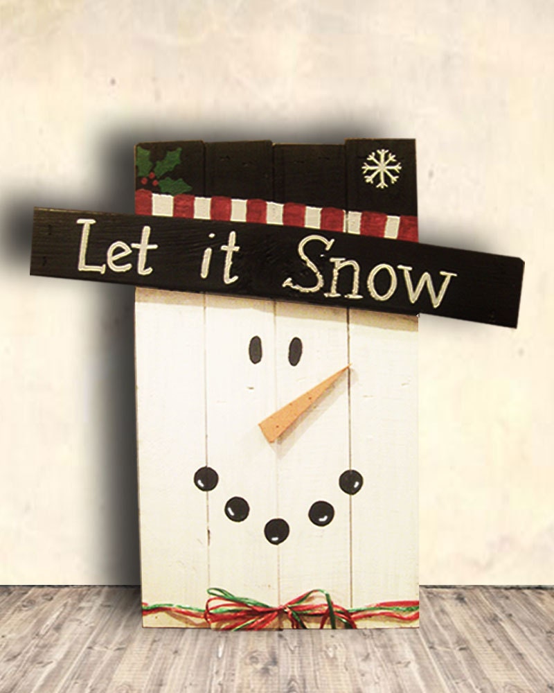 Snowman Pallet Sign Snowman Wood Sign Rustic Snowman