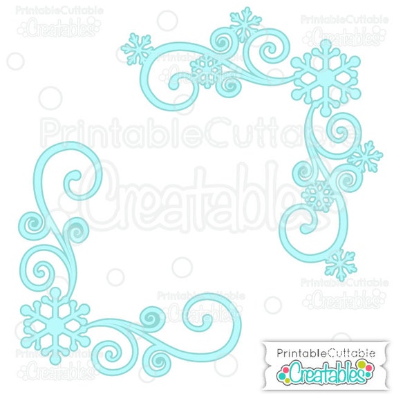 Download Snowflake Corner Flourishes SVG Cut File & Clipart B005