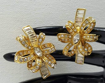 MONET Rhinestone Bow Earrings