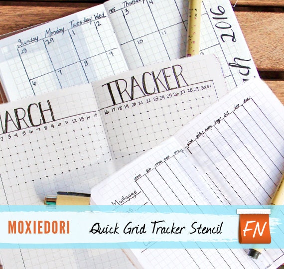 Quick Grid Tracker Bullet Point Journal Stencil Field Notes