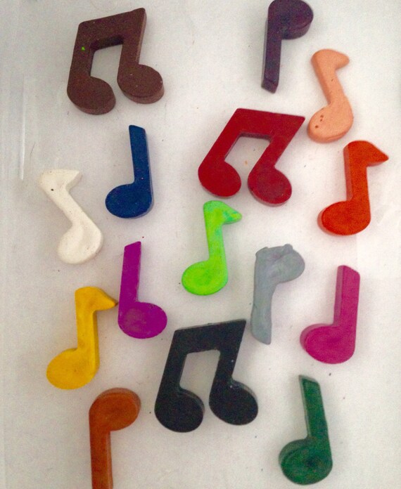 Music Note Crayons Set of 10 Recycled Crayons Music