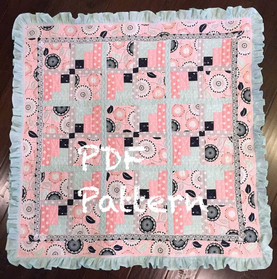 Ruffle Baby Quilt Pattern, baby girl Quilt Patter, Baby blanket pattern, PDF pattern, quilt ...