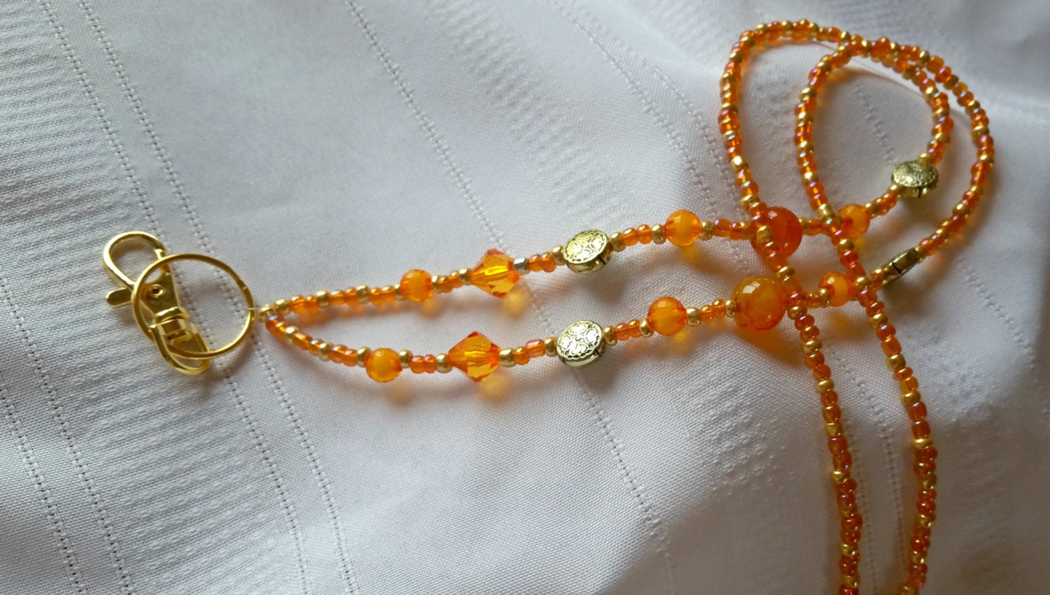 Shimmering Orange Lanyard