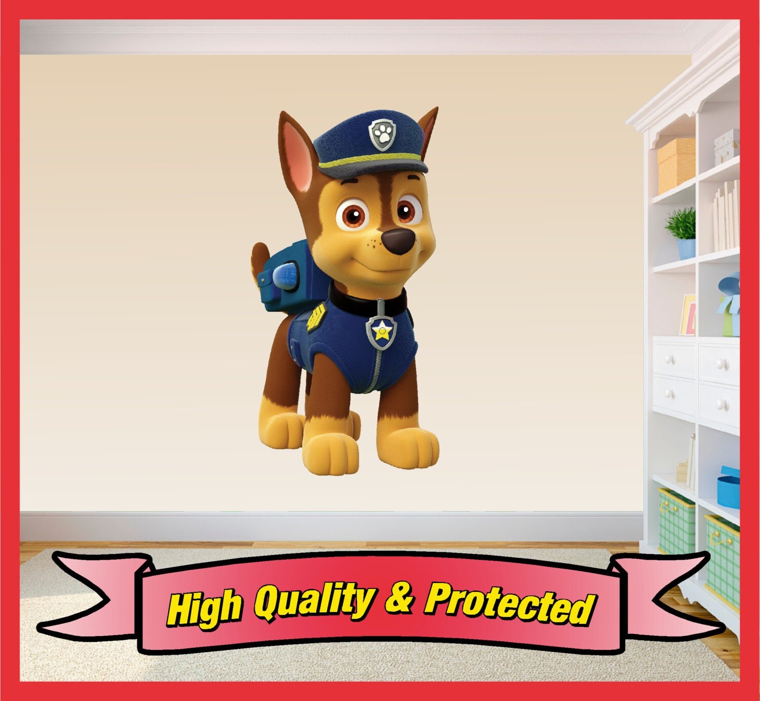 Paw Patrol Chase Dog Wall Art Vinyl Sticker Decal Childrens
