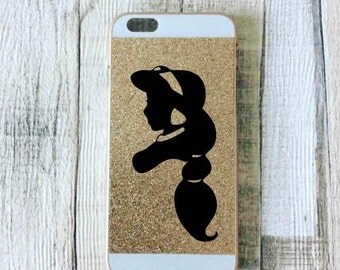 Glitter Disney phone case. Custom Phone Case- Personalised- Unique gift- Fun- Quote- disney lover- disney fan- aladdin- princess jasmine