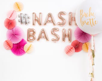 Nashville Bachelorette Party / Nash Bash Balloons / Nash Bash Decor / Nash Bash Backdrop / Rose Gold Letter Balloons / Nashlorette Party