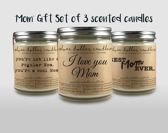 Scented Candles 8oz Mom Gift Set - GIFT SET OF 3 | Personalized for her, Mom Birthday gifts, gifts for her, Gifts for Mom, Mom Gift