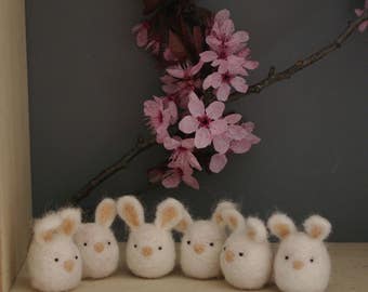 Bunny rabbit soft /little / felted wool/kawaii/cute