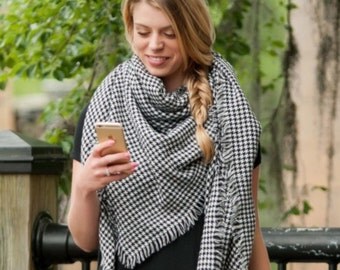 Monogrammed Blanket Scarves/Gifts/Bridesmaid Gifts/Blanket Scarves/Scarves/Fall Scarves/Personalized Scarves/Fashion/Blue and Wine Scarves/