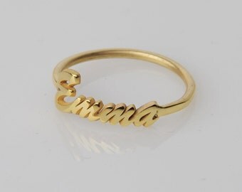 Custom Name Ring-Thin Ring-Name Jewelry-Gold Name Jewelry-Bridesmaid Gift-Personalized Gift-Personalized Jewelry
