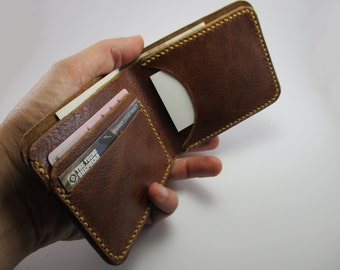 Man wallet. Portafogli Taschengeld Brown leather wallet