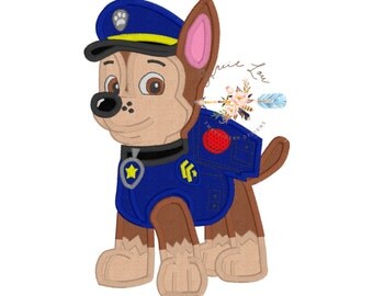 Chase Embroidery design, Chase appliqué design, Birthday appliqué,