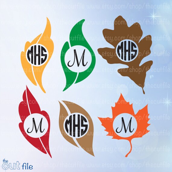 Download Fall Leaves svg, monogram cutting files, fall leaves clip ...